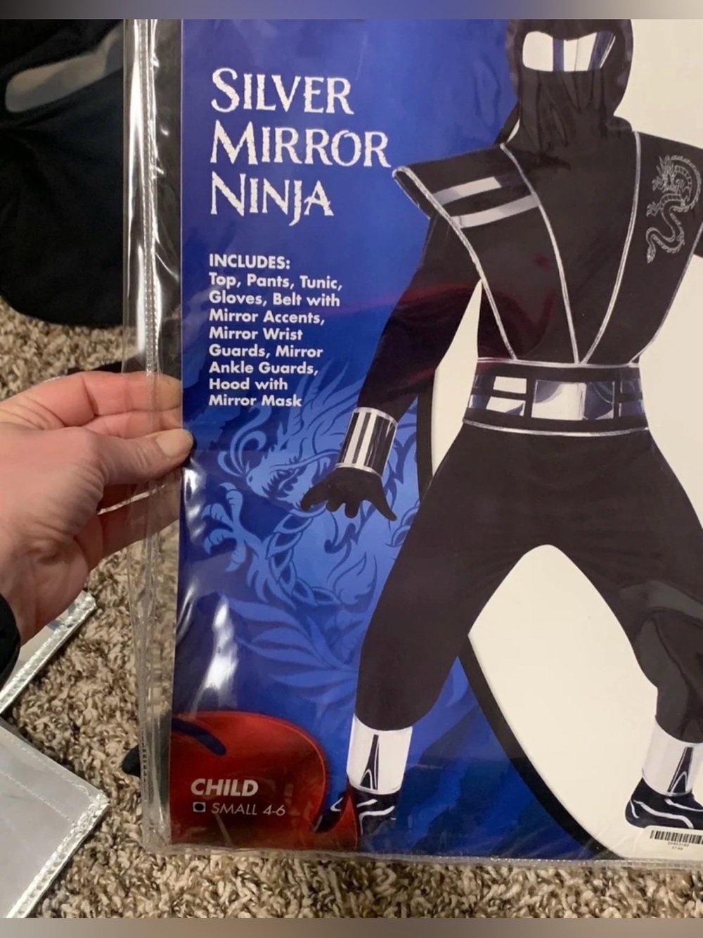 Spirit Silver Mirror Ninja Kids Halloween Costume small 4-6